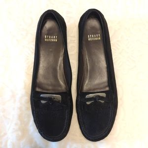 STUART WEITZMAN Black Suede Loafers Sz 9